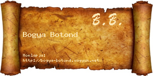 Bogya Botond névjegykártya
